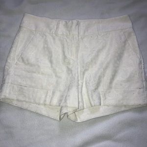 White lace shorts
